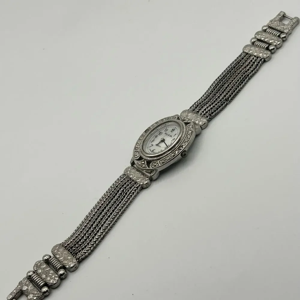 Fitz & Co Silvertone Mother Pearl Dial Ladies Fashion Watch Working New Battery